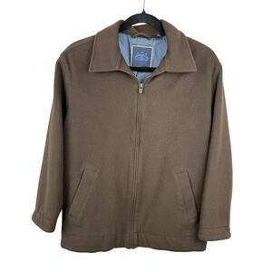 VTG Tommy Bahama Wool '80s Blouson Collar Dad Harrington Jacket in Brown- Medium